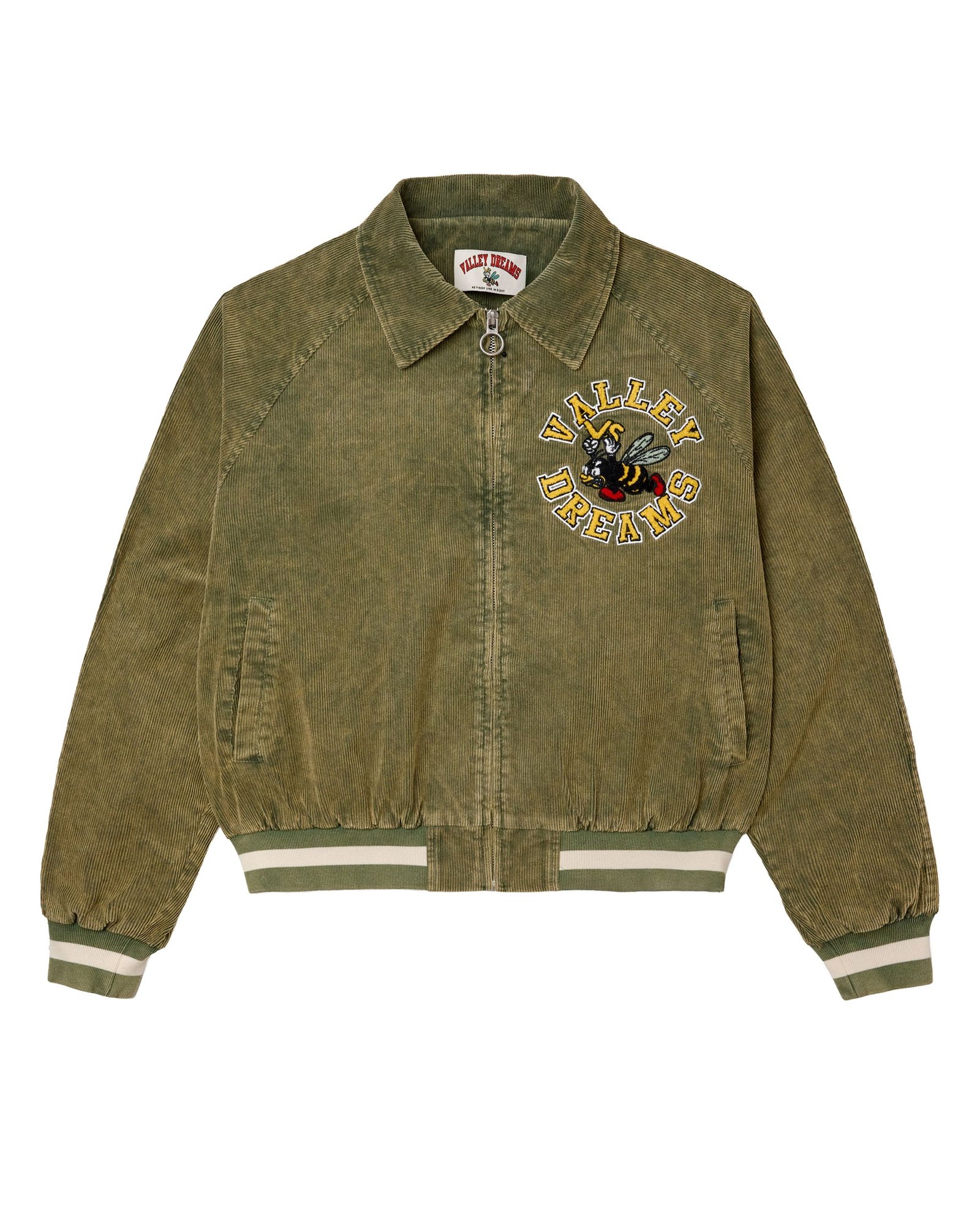 Vale Forever Angry Bee Zip Jacket Olive Vale Forever Angry Bee Zip Jacket Olive