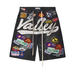 Vale Forever Black Retro Street Jean Shorts