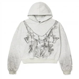 Vale Forever Distressed Chain Grey Hoodie