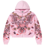 Vale Forever Flag Zip-Up Pink Hoodie