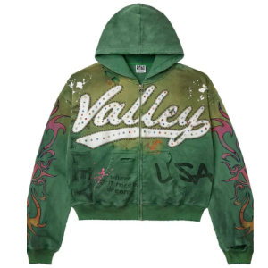 Vale Forever Inferno Zip-Up Green Hoodie