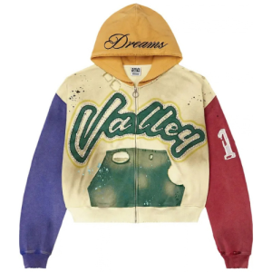 Vale Forever Collage Zip-Up Cream Hoodie