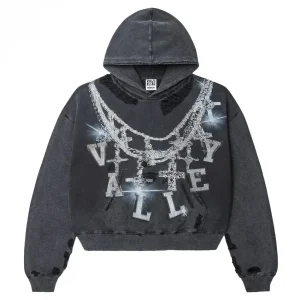 Vale Forever Big Valley Chain Luxe Black Hoodie