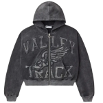 Vale Forever Cat Zip-Up Black Hoodie