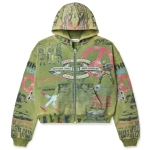 Vale Forever Peace Zip-Up Green Hoodie​
