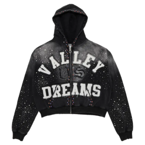 Valley Dreams zip-up Black Hoodie​