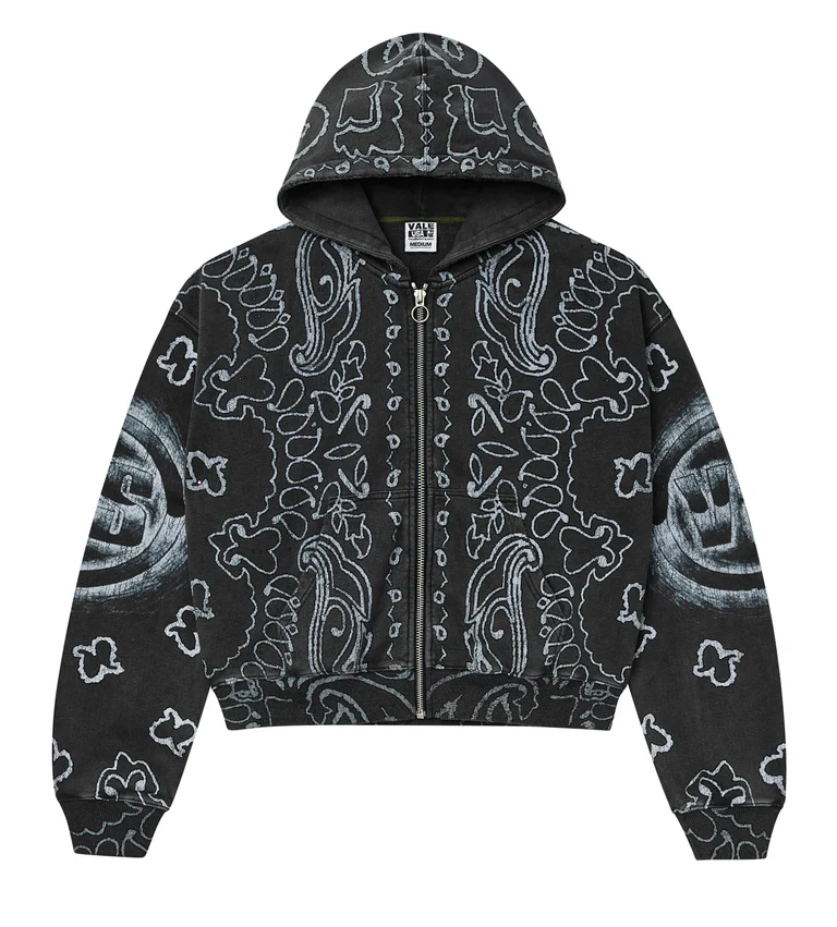Vale Forever Flag Zip Up Hoodie Black Vale Forever Flag Zip Up Hoodie Black